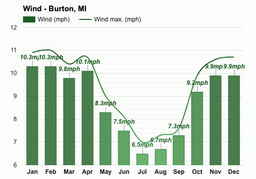 Yearly Monthly weather Burton MI