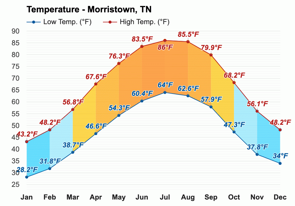 Yearly & Monthly weather Morristown, TN